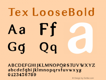 Tex LooseBold Version 001.000 Font Sample