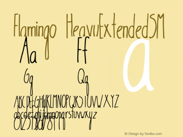 Flamingo HeavyExtendedSM Version 1.0 Font Sample