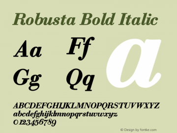 Robusta Bold Italic PDF Extract Font Sample