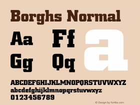 Borghs Normal 1.0/1995: 2.0/2001 Font Sample
