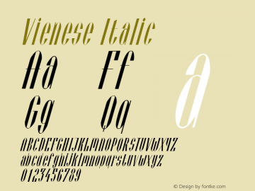 Vienese Italic Rev 002.000 Font Sample