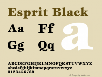 Esprit Black Macromedia Fontographer 4.1 1/12/98 Font Sample