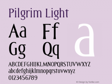 Pilgrim Light Version 001.000 Font Sample