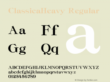 ClassicaHeavy Regular Altsys Fontographer 3.5  5/18/93 Font Sample