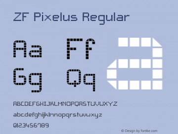 ZF Pixelus Regular Version 1.0 - 30/04/2005 - All Program Supported Font Sample