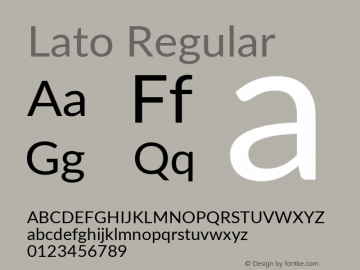 Lato Regular Version 2.007; 2014-02-27 Font Sample