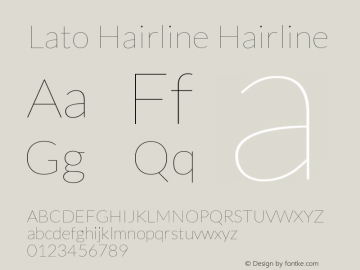 Lato Hairline Hairline Version 1.104; Western+Polis Font Sample