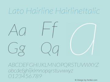 Lato Hairline HairlineItalic Version 1.104; Western+Polis图片样张