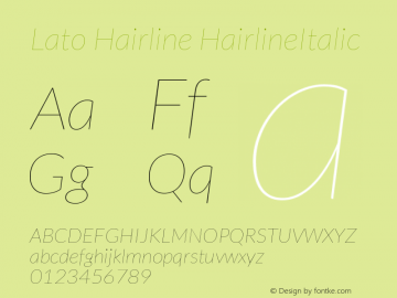 Lato Hairline HairlineItalic Version 1.104; Western+Polis图片样张