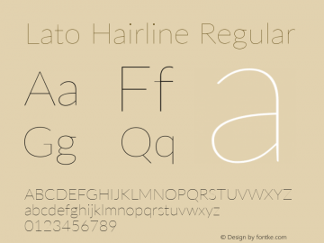 Lato Hairline Regular Version 2.010; 2014-09-01; http://www.latofonts.com/图片样张