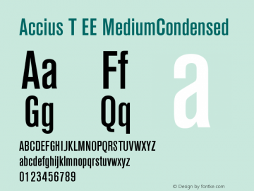 Accius T EE MediumCondensed Version 001.004 Font Sample