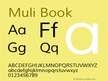 Muli Book Version 1.000 Font Sample