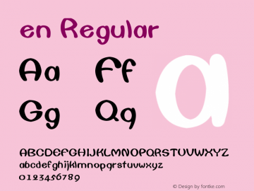 en Regular Version 1.00 April 1, 2012, initial release Font Sample