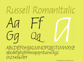 Russell RomanItalic Version 1.00图片样张