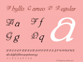 Phyllis Cameo D Regular Version 001.005 Font Sample