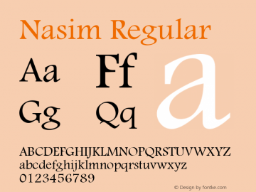Nasim Regular 1.0 Font Sample