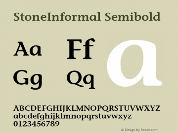 StoneInformal Semibold Macromedia Fontographer 4.1 11/12/98图片样张