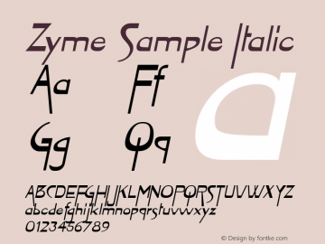 Zyme Sample Italic Version 2.000图片样张