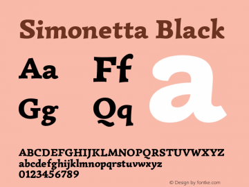 Simonetta Black Version 1.002 Font Sample