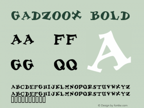 Gadzoox Bold Macromedia Fontographer 4.1 11/20/96 Font Sample