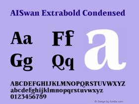 AISwan Extrabold Condensed Version 001.000图片样张