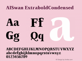 AISwan ExtraboldCondensed Version 001.000图片样张