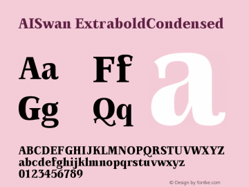 AISwan ExtraboldCondensed Version 001.000 Font Sample