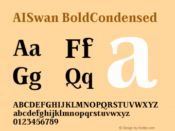 AISwan BoldCondensed Version 001.000图片样张