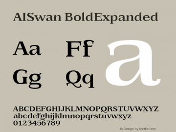 AISwan BoldExpanded Version 001.000 Font Sample