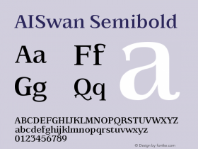 AISwan Semibold Version 001.000图片样张