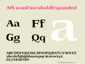 AIS wanExtraboldExpanded Version 001.000 Font Sample