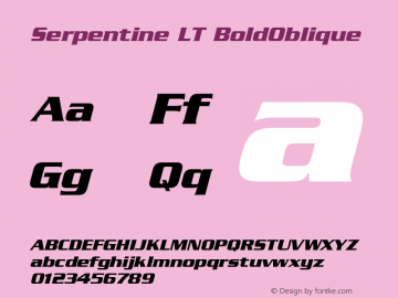 Serpentine LT BoldOblique Version 006.000图片样张