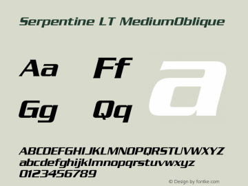 Serpentine LT MediumOblique Version 006.000 Font Sample