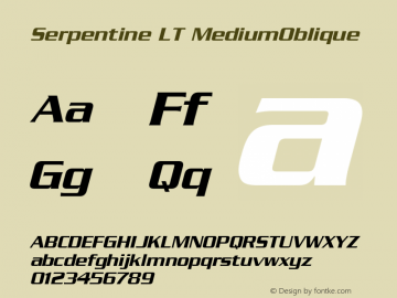 Serpentine LT MediumOblique Version 006.000 Font Sample