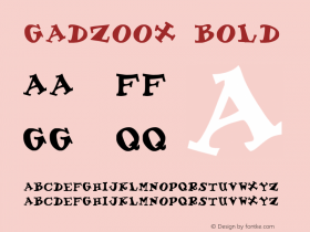 Gadzoox Bold 0.0 Font Sample