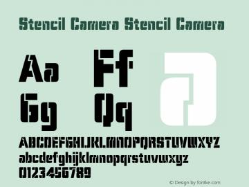 Stencil Camera Stencil Camera Stencil Camera Font Sample