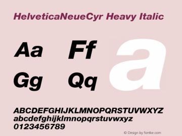 HelveticaNeueCyr Heavy Italic 001.000图片样张