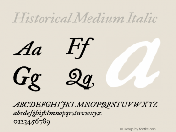 Historical Medium Italic 001.000 Font Sample