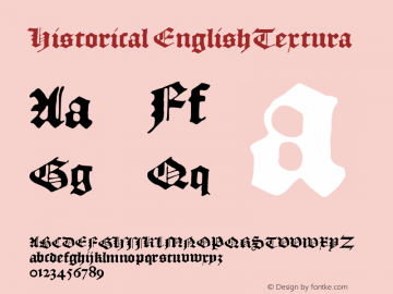 Historical EnglishTextura Version 001.000 Font Sample