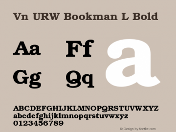 Vn URW Bookman L Bold Version 1.05图片样张