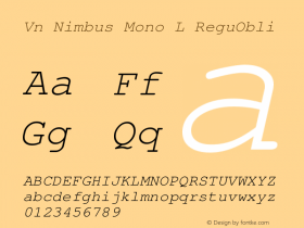 Vn Nimbus Mono L ReguObli Version 1.05 Font Sample