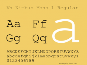 Vn Nimbus Mono L Regular Version 1.05 Font Sample