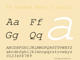 Vn Nimbus Mono L Italic Version 1.05图片样张