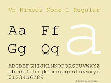 Vn Nimbus Mono L Regular Version 1.05 Font Sample