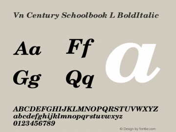 Vn Century Schoolbook L BoldItalic Version 1.05图片样张