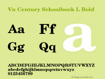 Vn Century Schoolbook L Bold Version 1.05图片样张