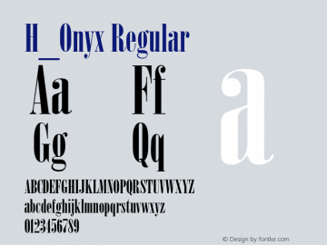 H_Onyx Regular Version 1.05 Font Sample