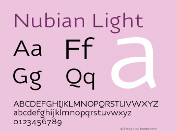 Nubian Light Version 001.000 Font Sample