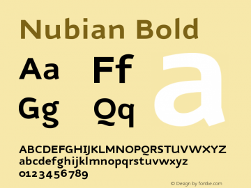 Nubian Bold Version 001.000 Font Sample