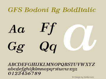 GFS Bodoni Rg BoldItalic Version 001.001图片样张